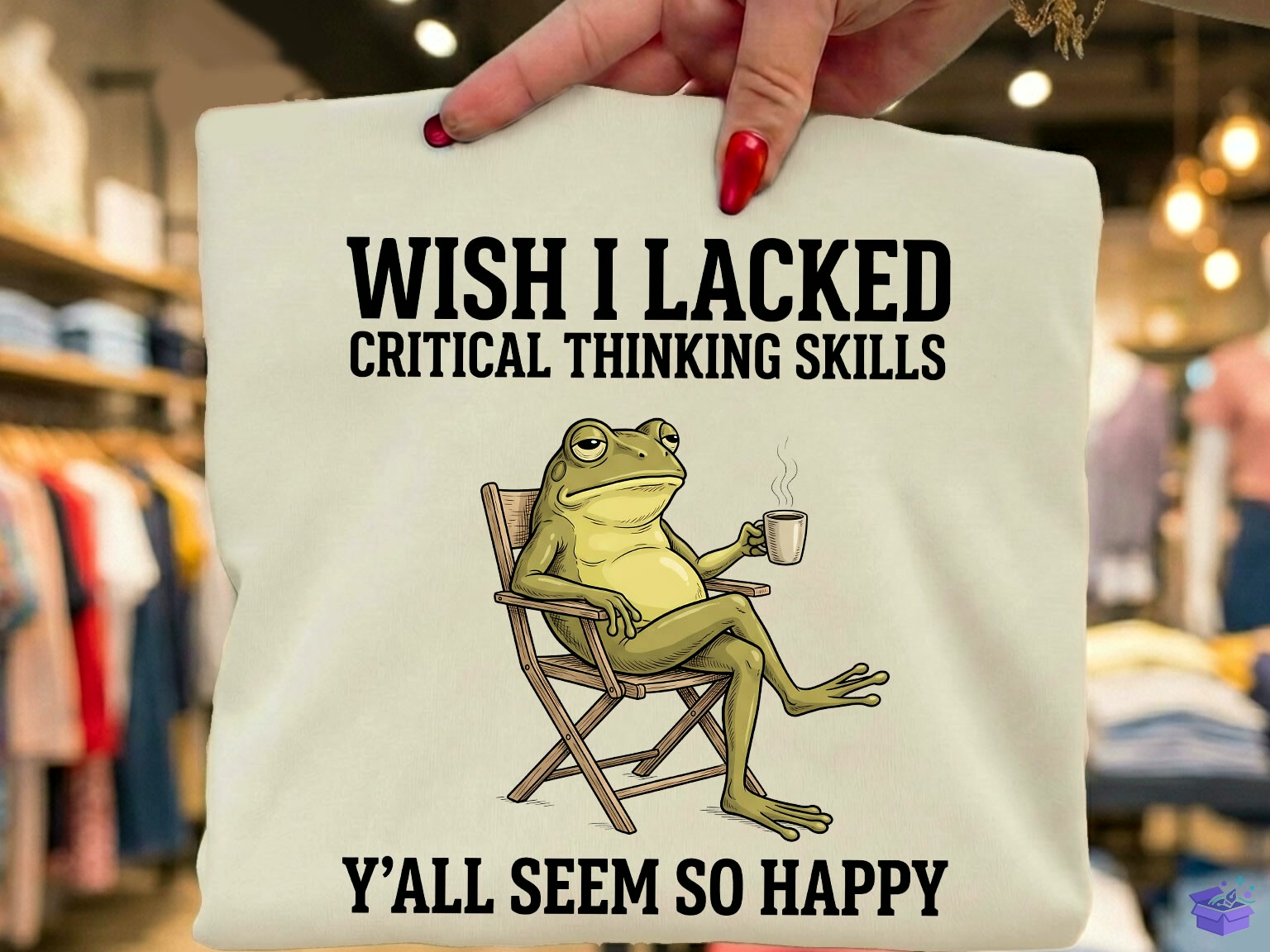 Critical Thinking Funny Frog PNG - DTF & Süblimasyon Baskı Tasarımı (SVG, DXF, EPS, PNG) - detaylı önizleme 2