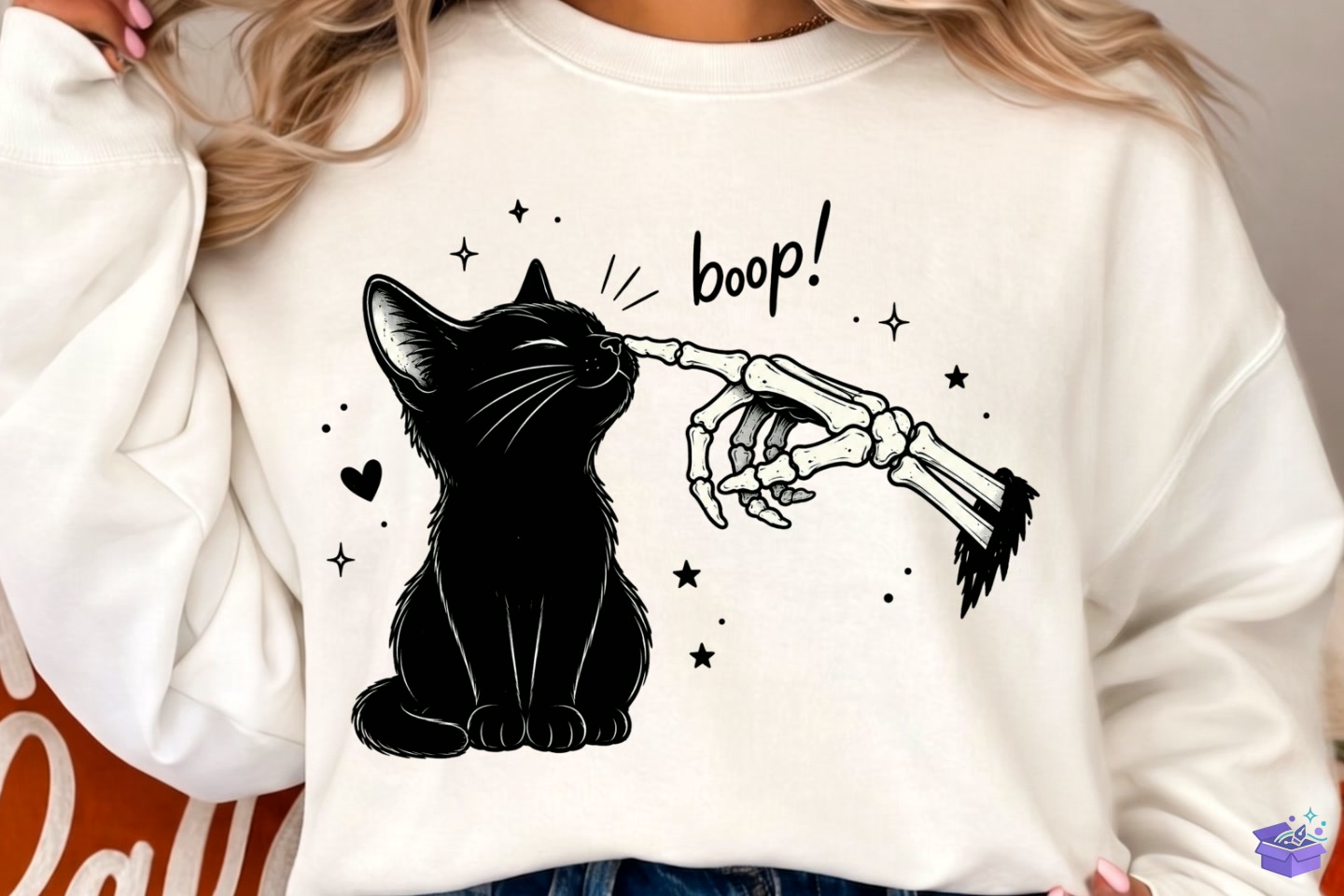 Kedi Skeleton Hand Boop PNG - DTF & Süblimasyon Baskı Tasarımı (SVG, DXF, EPS, PNG) - detaylı önizleme 2