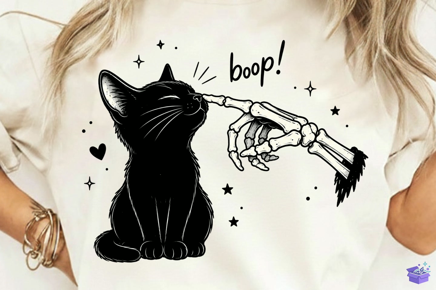 Kedi Skeleton Hand Boop PNG - DTF & Süblimasyon Baskı Tasarımı (SVG, DXF, EPS, PNG) - detaylı önizleme 4
