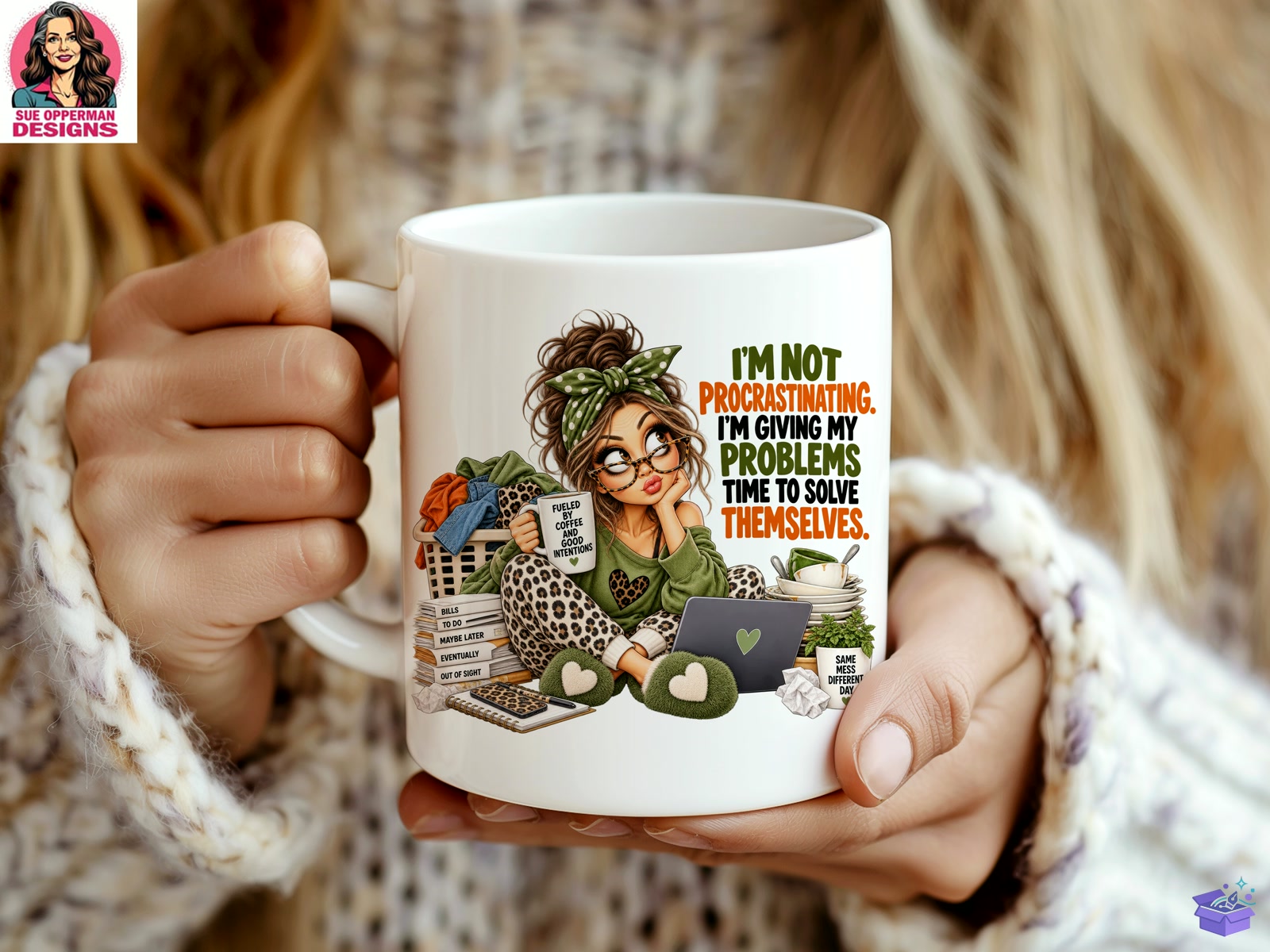 Sassy Girl Procrastinating Problem Solve - DTF & Süblimasyon Baskı Tasarımı (SVG, DXF, EPS, PNG) - detaylı önizleme 4