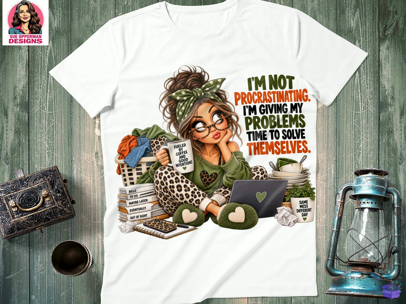 Sassy Girl Procrastinating Problem Solve - DTF & Süblimasyon Baskı Tasarımı (SVG, DXF, EPS, PNG) - detaylı önizleme 5