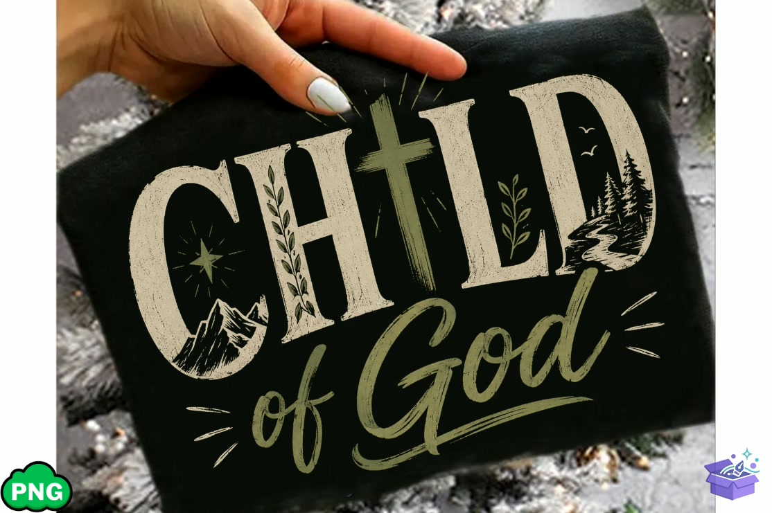 Child Of God PNG Christian PNG Faith PNG - DTF & Süblimasyon Baskı Tasarımı (SVG, DXF, EPS, PNG) - detaylı önizleme 2