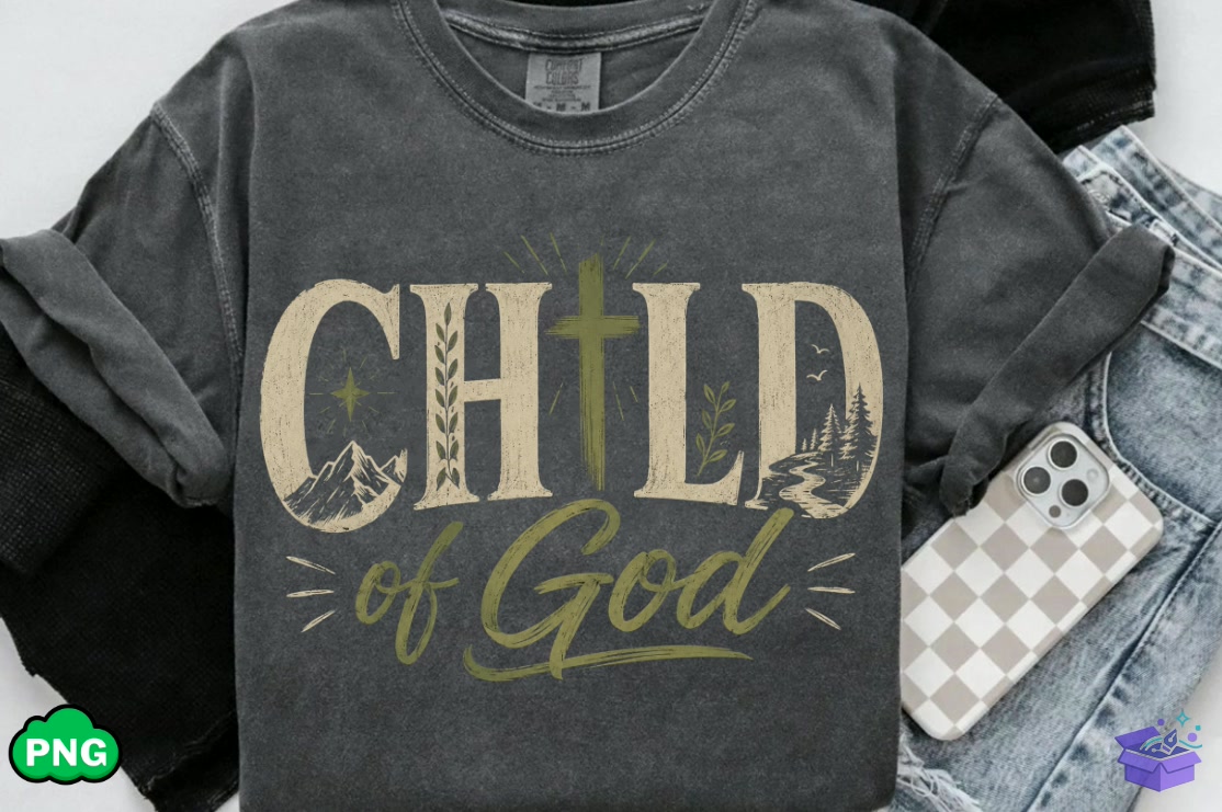 Child Of God PNG Christian PNG Faith PNG - DTF & Süblimasyon Baskı Tasarımı (SVG, DXF, EPS, PNG) - detaylı önizleme 3