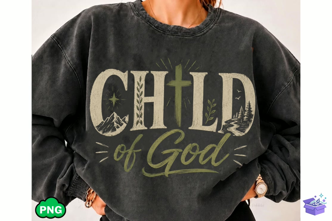 Child Of God PNG Christian PNG Faith PNG - DTF & Süblimasyon Baskı Tasarımı (SVG, DXF, EPS, PNG) - detaylı önizleme 5
