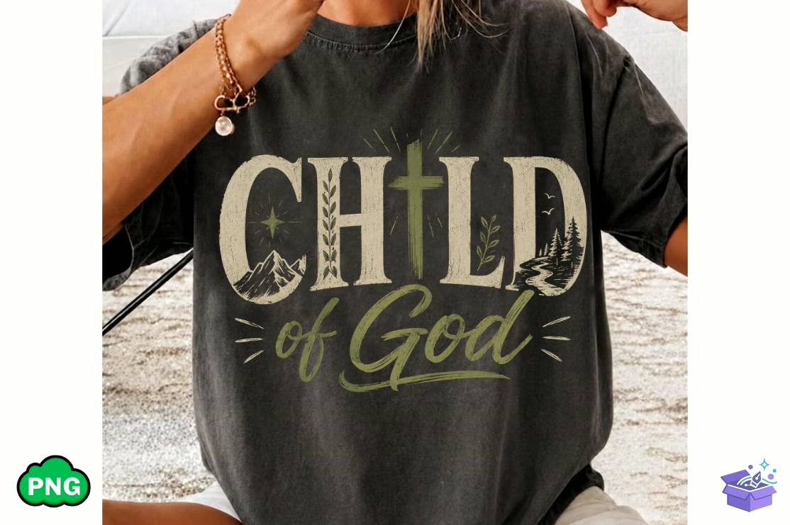 Child Of God PNG Christian PNG Faith PNG - DTF & Süblimasyon Baskı Tasarımı (SVG, DXF, EPS, PNG) - detaylı önizleme 6