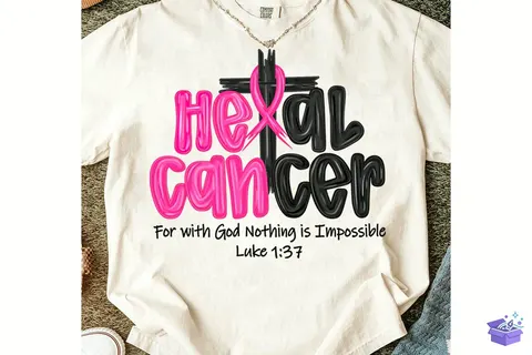"Heal Cancer" Meme Kanseri Farkındalık Tasarımı - DTF & Süblimasyon Baskı Tasarımı (PNG) - DTF Baskı Tasarımları İndir (DXF, SVG, PNG)