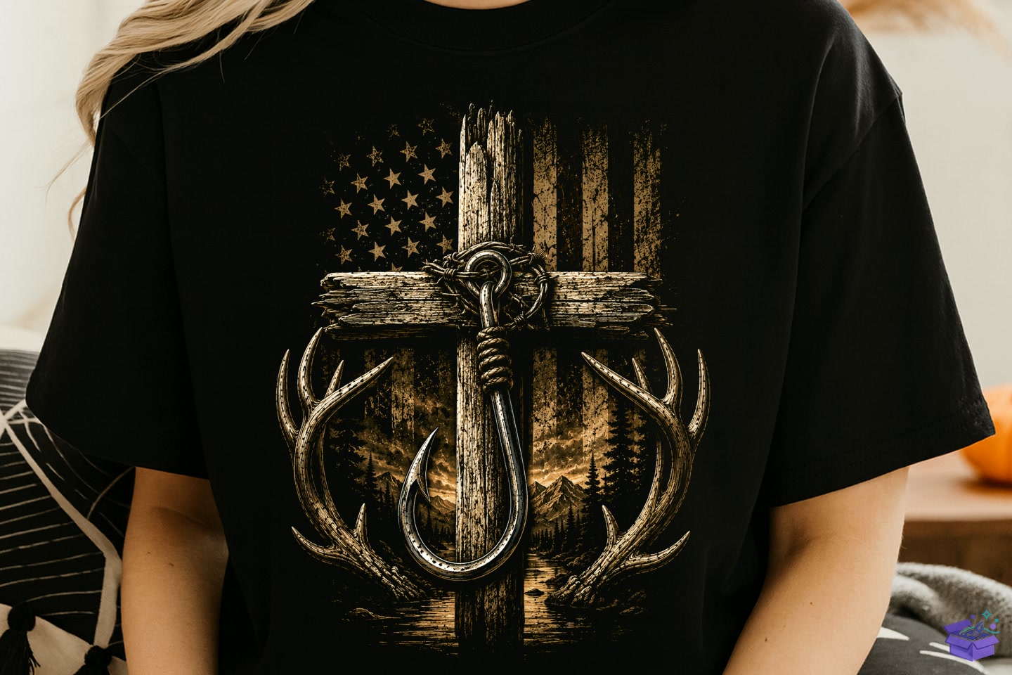 Christian Cross Hunting PNG - DTF & Süblimasyon Baskı Tasarımı (SVG, DXF, EPS, PNG) - DTF Baskı Tasarımları İndir (DXF, SVG, EPS)