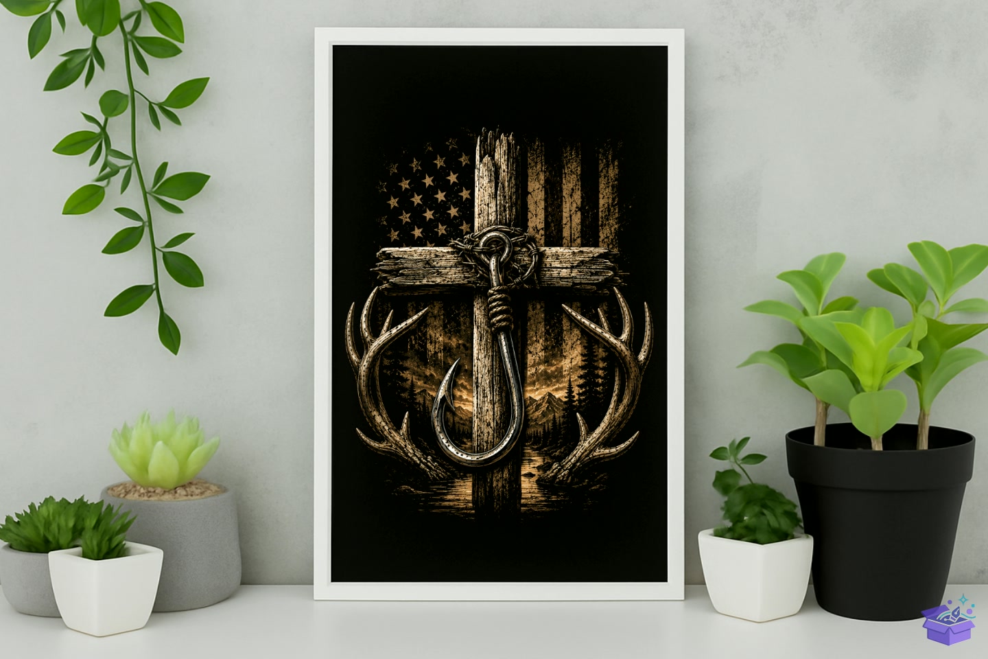 Christian Cross Hunting PNG - DTF & Süblimasyon Baskı Tasarımı (SVG, DXF, EPS, PNG) - detaylı önizleme 6