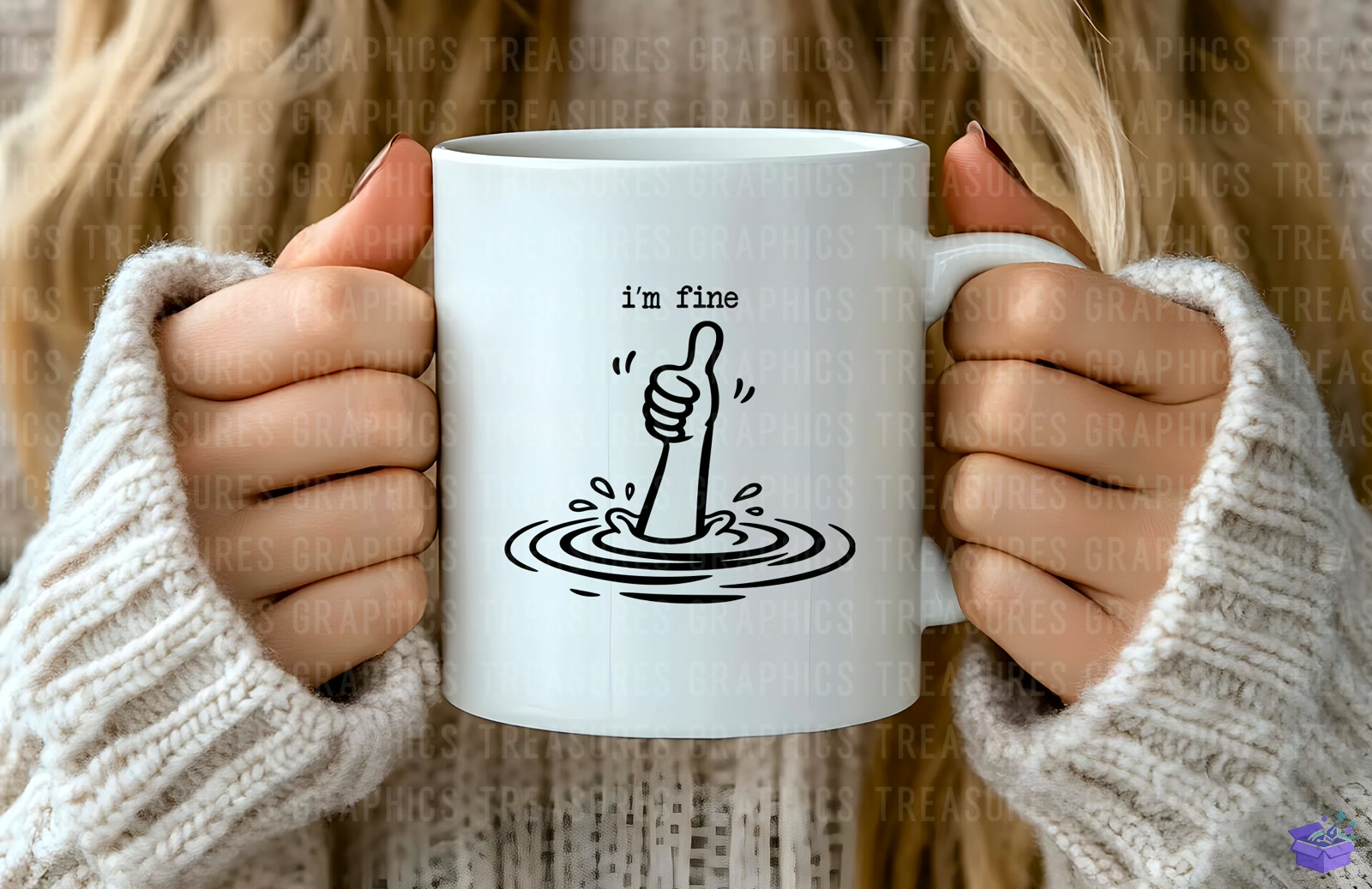 Funny Sarcastic I'm Fine SVG PNG - DTF & Süblimasyon Baskı Tasarımı (SVG, DXF, EPS, PNG) - detaylı önizleme 3