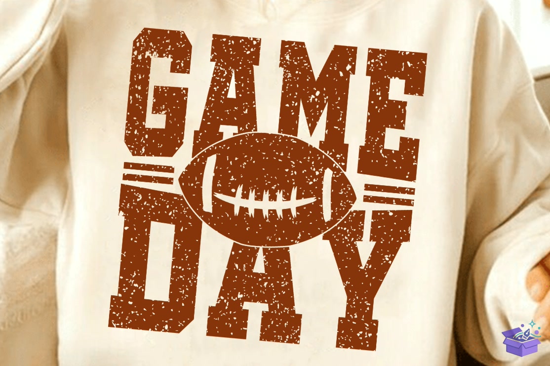 Retro Football Game Day SVG - DTF & Süblimasyon Baskı Tasarımı (SVG, DXF, EPS, PNG) - detaylı önizleme 2