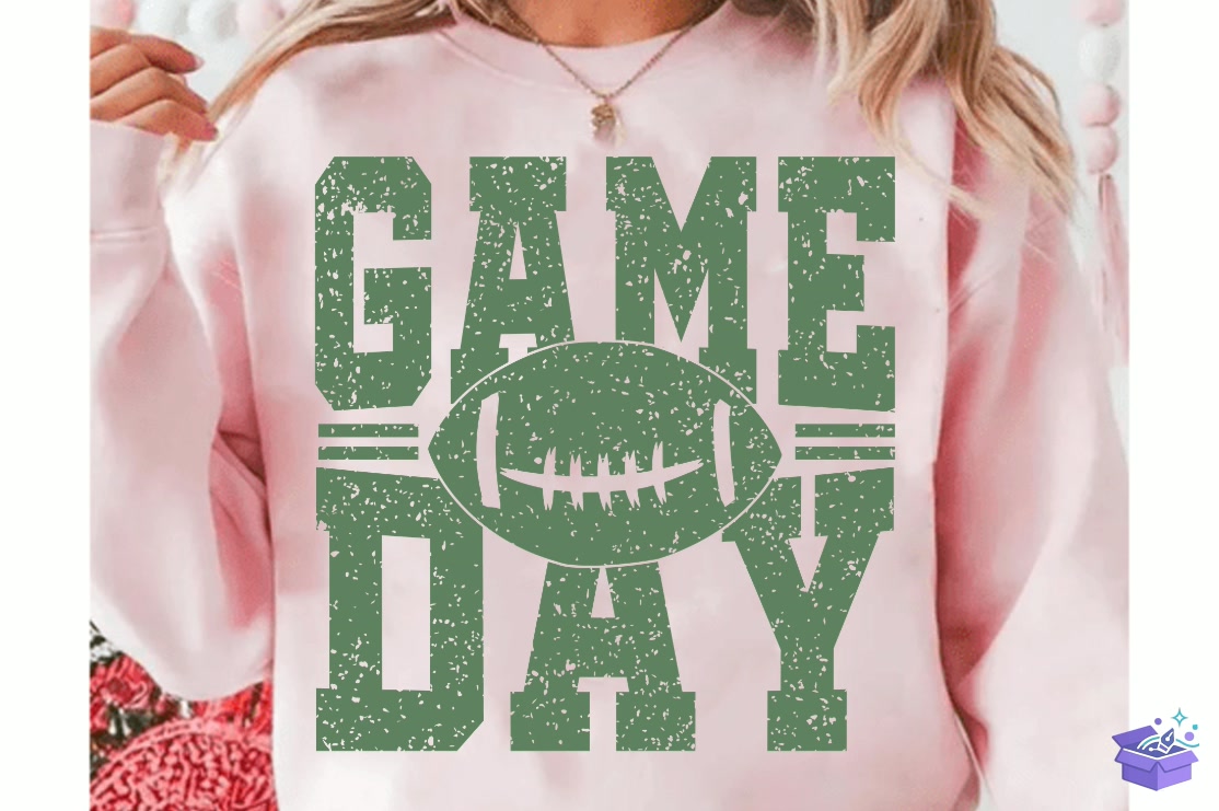 Retro Football Game Day SVG - DTF & Süblimasyon Baskı Tasarımı (SVG, DXF, EPS, PNG) - detaylı önizleme 4