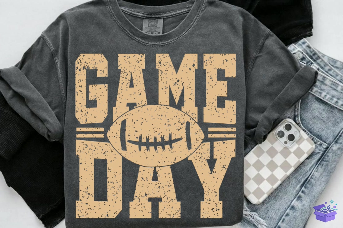 Retro Football Game Day SVG - DTF & Süblimasyon Baskı Tasarımı (SVG, DXF, EPS, PNG) - detaylı önizleme 5