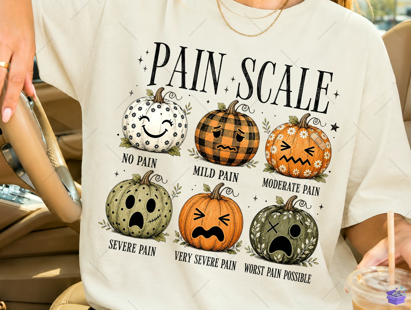 Cadılar Bayramı Nurse Pain Scale PNG - DTF & Süblimasyon Baskı Tasarımı (SVG, DXF, EPS, PNG) - detaylı önizleme 4
