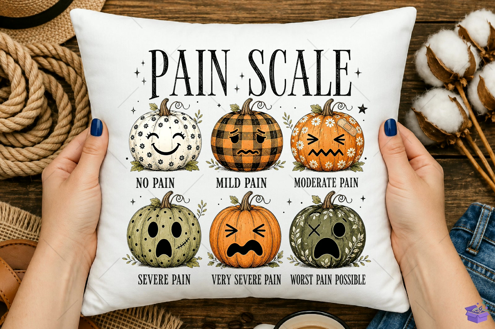 Cadılar Bayramı Nurse Pain Scale PNG - DTF & Süblimasyon Baskı Tasarımı (SVG, DXF, EPS, PNG) - detaylı önizleme 5