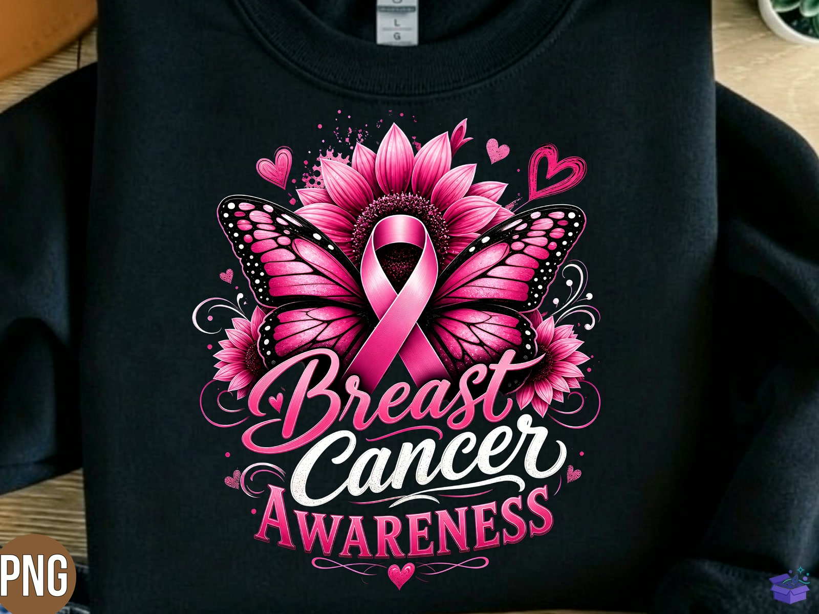 Breast Cancer Awareness PNG Tshirt - DTF & Süblimasyon Baskı Tasarımı (SVG, DXF, EPS, PNG) - detaylı önizleme 2