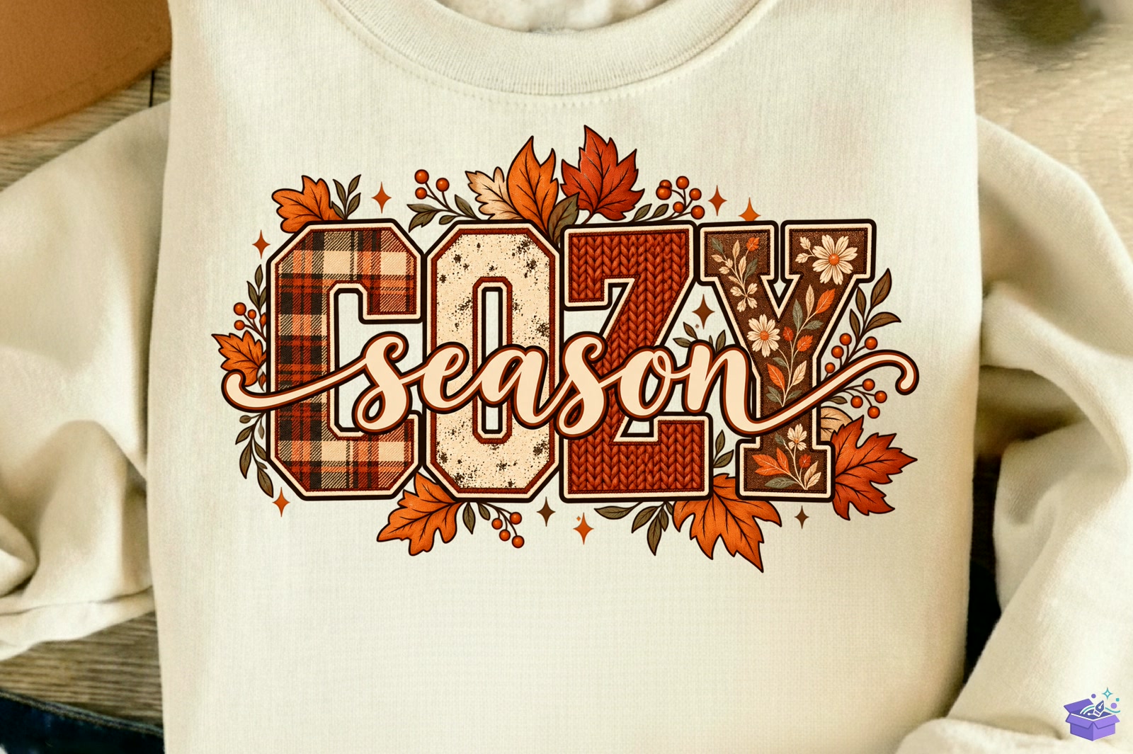 Cozy Season Fall Thanksgiving Autumn Png - DTF & Süblimasyon Baskı Tasarımı (SVG, DXF, EPS, PNG) - detaylı önizleme 2