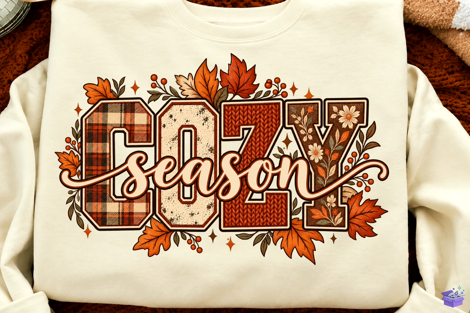Cozy Season Fall Thanksgiving Autumn Png - DTF & Süblimasyon Baskı Tasarımı (SVG, DXF, EPS, PNG) - detaylı önizleme 3