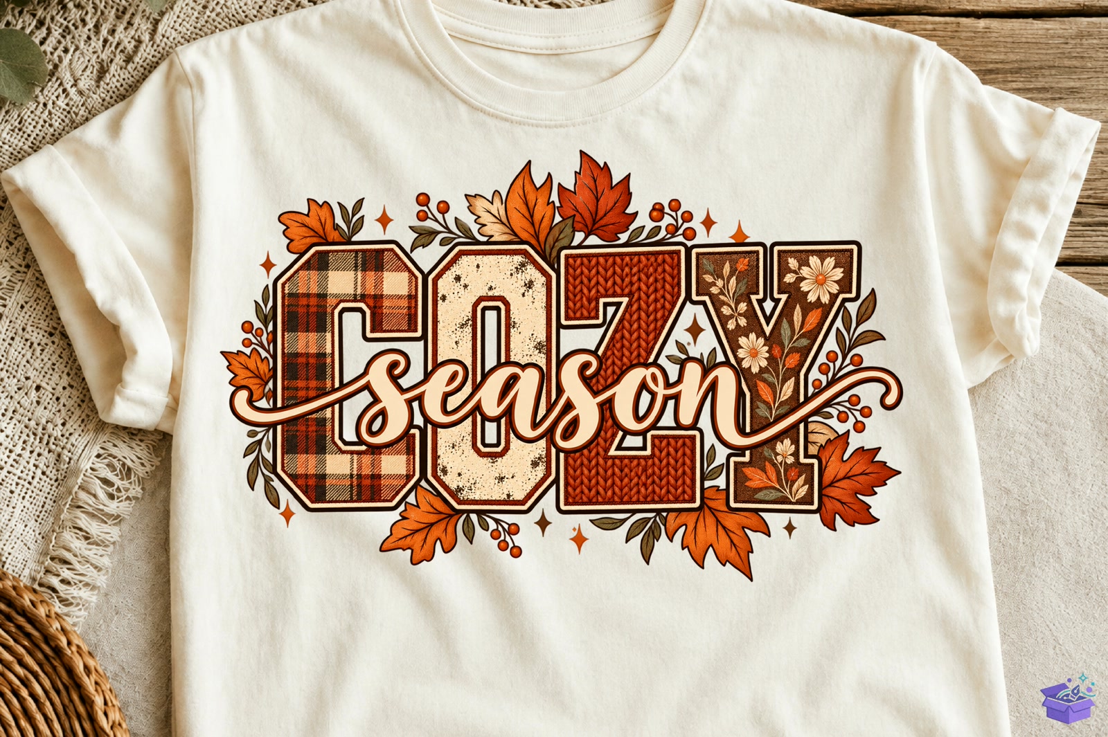 Cozy Season Fall Thanksgiving Autumn Png - DTF & Süblimasyon Baskı Tasarımı (SVG, DXF, EPS, PNG) - detaylı önizleme 4