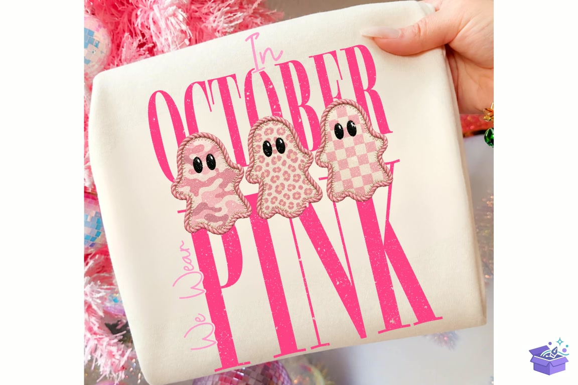 Breast Cancer İn October We Wear Pink - DTF & Süblimasyon Baskı Tasarımı (SVG, DXF, EPS, PNG) - detaylı önizleme 4