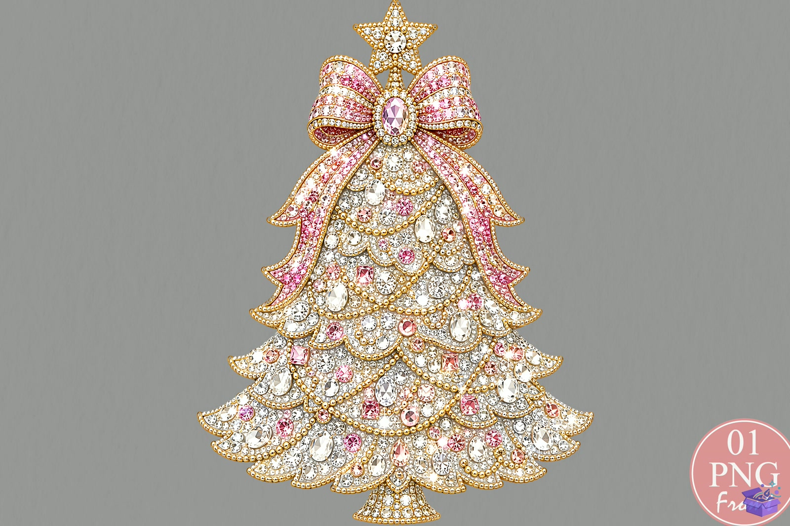 Rhinestone Yılbaşı Ağacı PNG - DTF & Süblimasyon Baskı Tasarımı (SVG, DXF, EPS, PNG) - detaylı önizleme 5