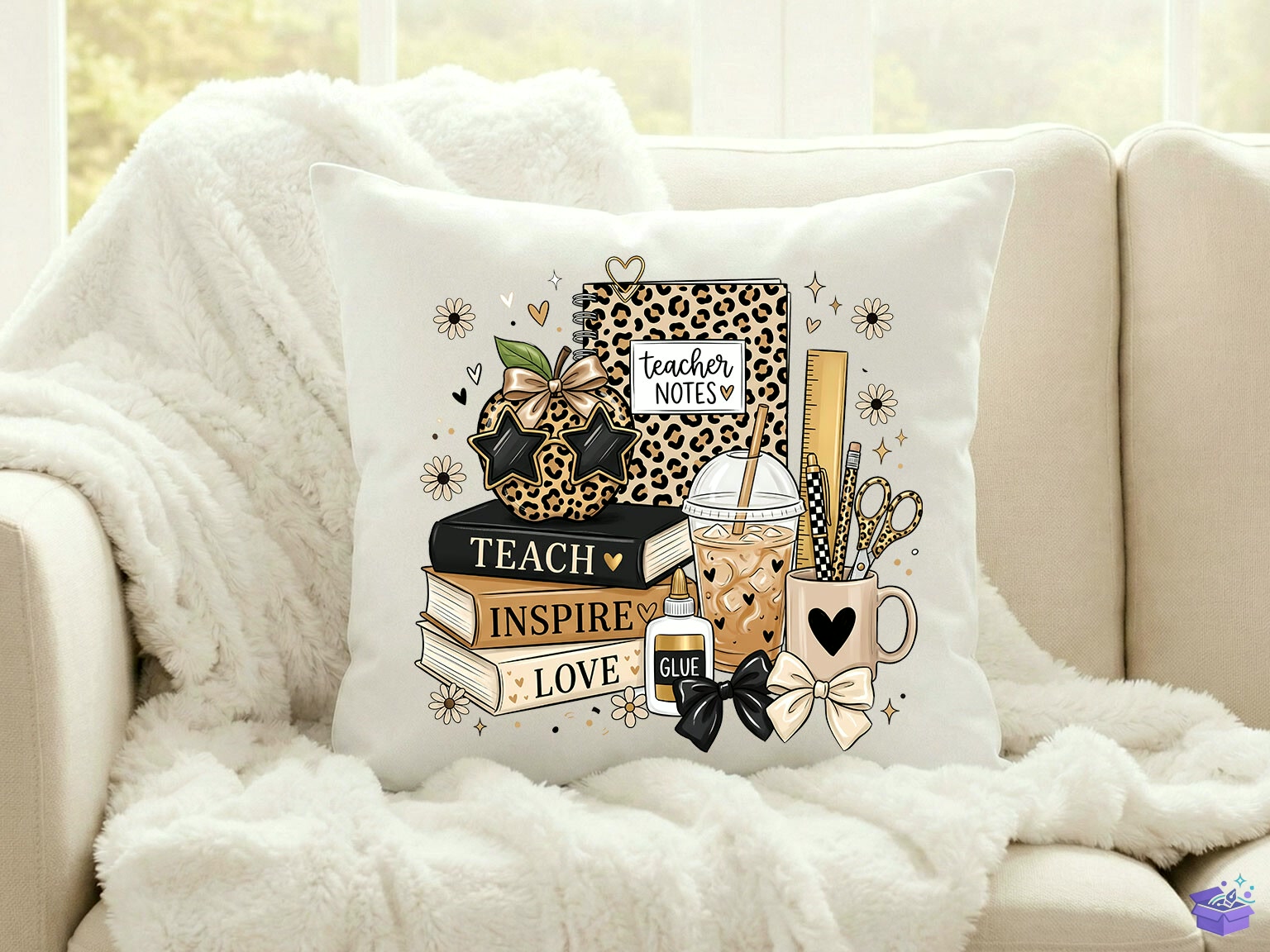 Leopard Teacher Life Coquette PNG - DTF & Süblimasyon Baskı Tasarımı (SVG, DXF, EPS, PNG) - detaylı önizleme 3