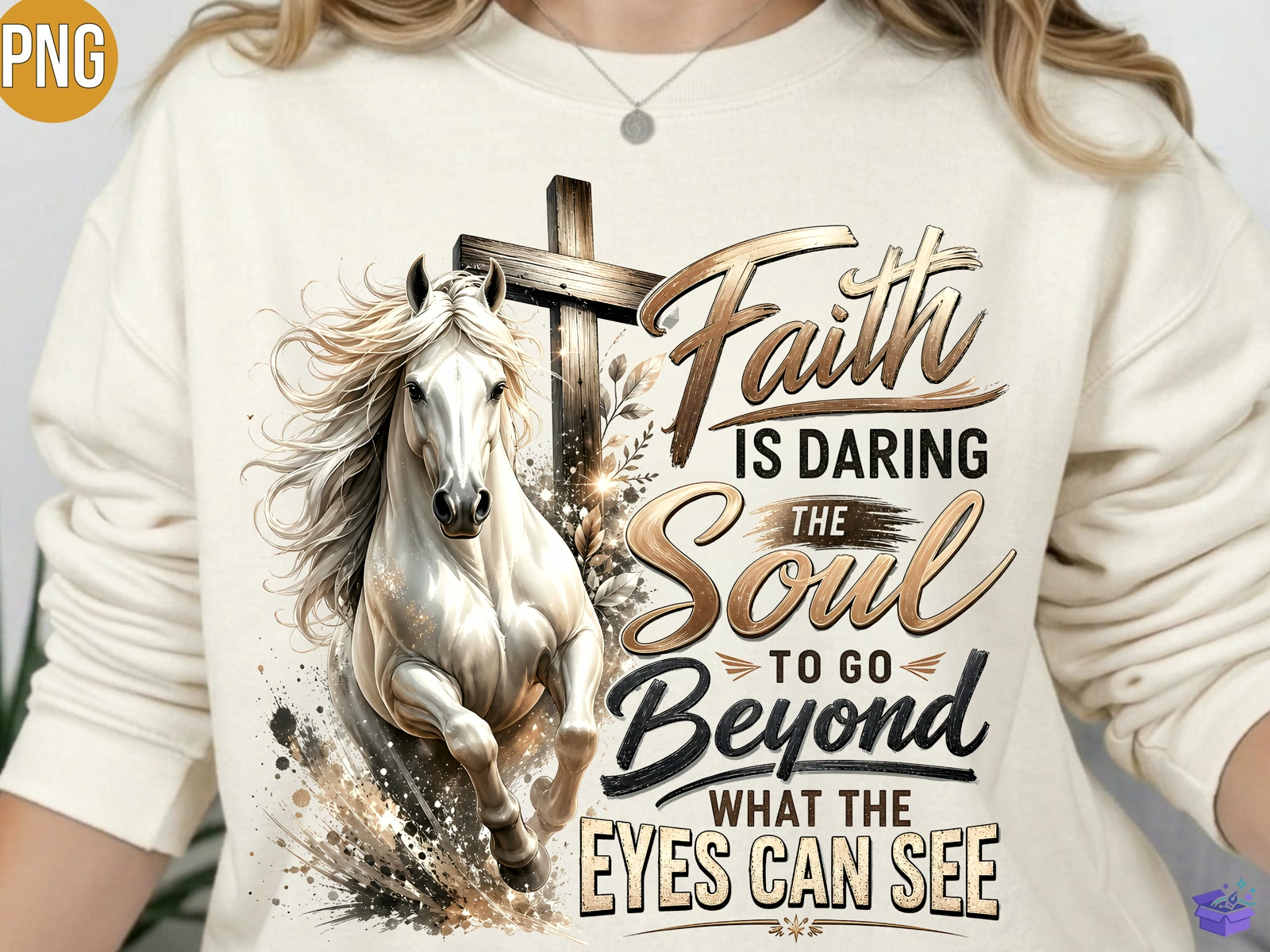 Faith At Cross Christian PNG T Shirt - DTF & Süblimasyon Baskı Tasarımı (SVG, DXF, EPS, PNG) - detaylı önizleme 4
