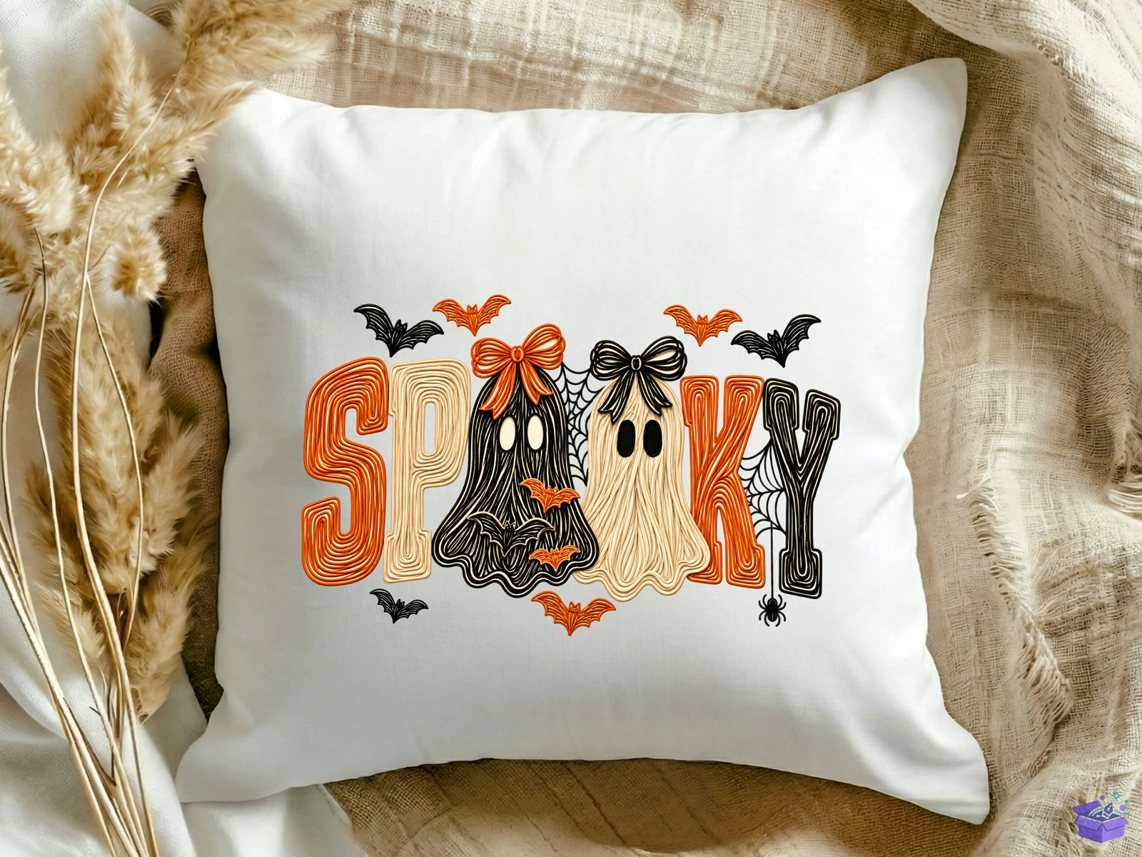 Spooky Cadılar Bayramı Ghost Bow PNG - DTF & Süblimasyon Baskı Tasarımı (SVG, DXF, EPS, PNG) - detaylı önizleme 3