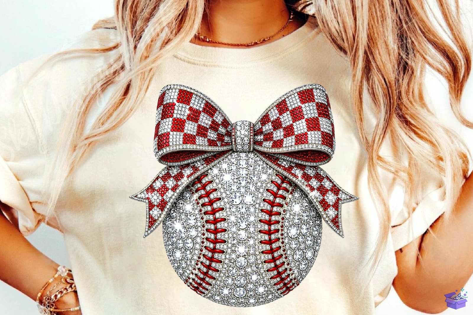 Baseball Rhinestone Glitter Bow PNG - DTF & Süblimasyon Baskı Tasarımı (SVG, DXF, EPS, PNG) - detaylı önizleme 4