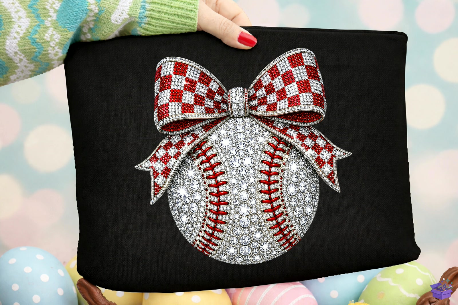 Baseball Rhinestone Glitter Bow PNG - DTF & Süblimasyon Baskı Tasarımı (SVG, DXF, EPS, PNG) - detaylı önizleme 5