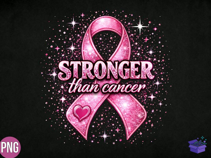 Breast Cancer Awareness Stronger PNG - DTF & Süblimasyon Baskı Tasarımı (SVG, DXF, EPS, PNG) - detaylı önizleme 2