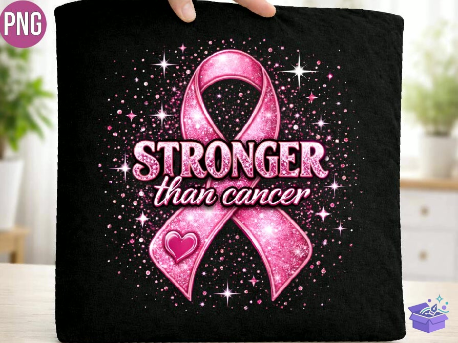 Breast Cancer Awareness Stronger PNG - DTF & Süblimasyon Baskı Tasarımı (SVG, DXF, EPS, PNG) - detaylı önizleme 3