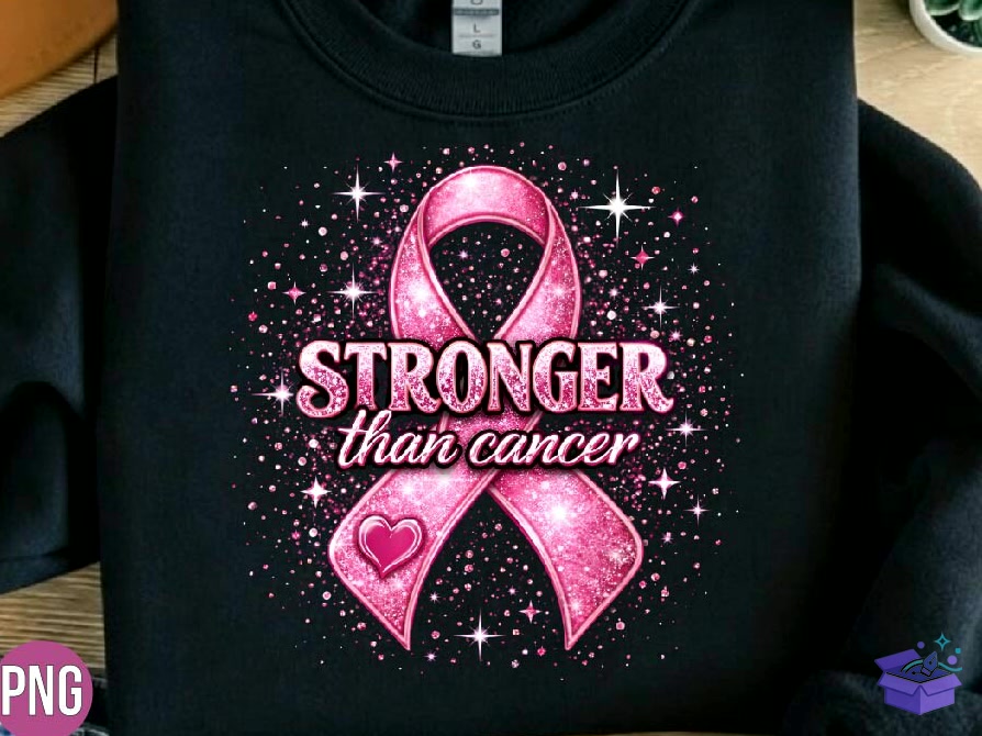 Breast Cancer Awareness Stronger PNG - DTF & Süblimasyon Baskı Tasarımı (SVG, DXF, EPS, PNG) - detaylı önizleme 4