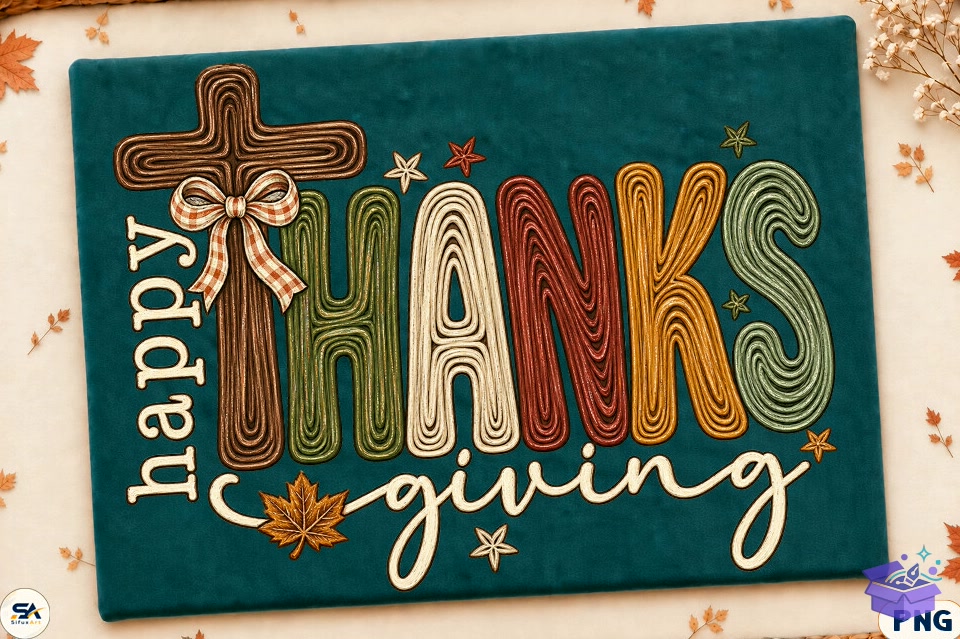 Happy Thanksgiving Outline Design PNG - DTF & Süblimasyon Baskı Tasarımı (SVG, DXF, EPS, PNG) - DTF Baskı Tasarımları İndir (DXF, SVG, EPS)