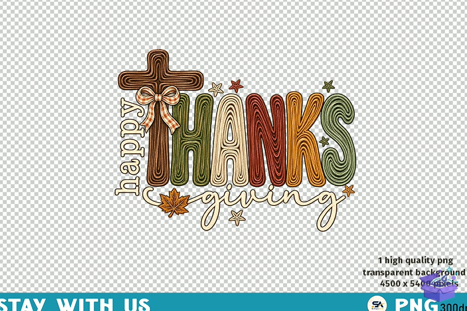 Happy Thanksgiving Outline Design PNG - DTF & Süblimasyon Baskı Tasarımı (SVG, DXF, EPS, PNG) - detaylı önizleme 6