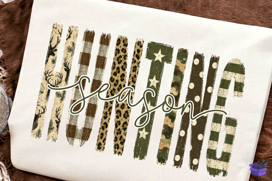 Preppy Hunting Season Camo Western Png - DTF & Süblimasyon Baskı Tasarımı (SVG, DXF, EPS, PNG) - detaylı önizleme 2