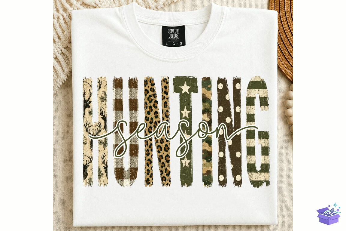 Preppy Hunting Season Camo Western Png - DTF & Süblimasyon Baskı Tasarımı (SVG, DXF, EPS, PNG) - detaylı önizleme 3