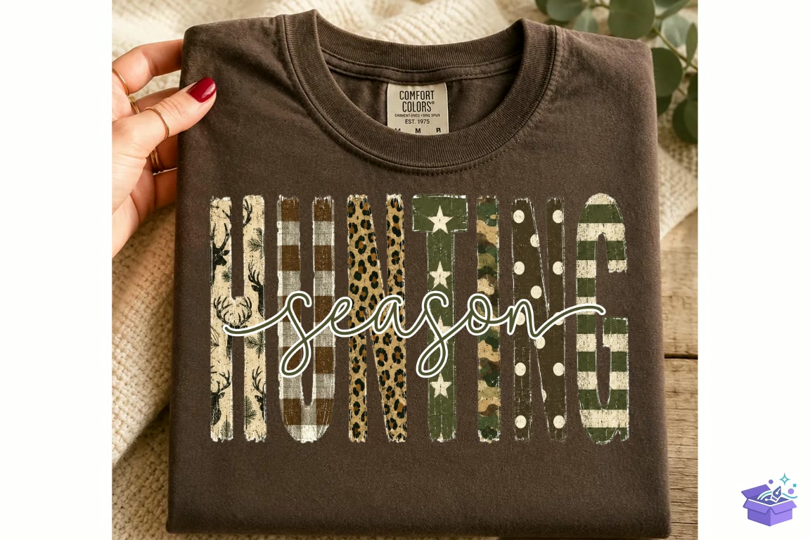 Preppy Hunting Season Camo Western Png - DTF & Süblimasyon Baskı Tasarımı (SVG, DXF, EPS, PNG) - detaylı önizleme 5