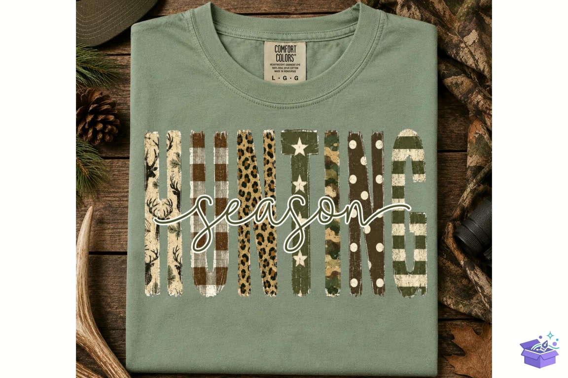 Preppy Hunting Season Camo Western Png - DTF & Süblimasyon Baskı Tasarımı (SVG, DXF, EPS, PNG) - detaylı önizleme 6