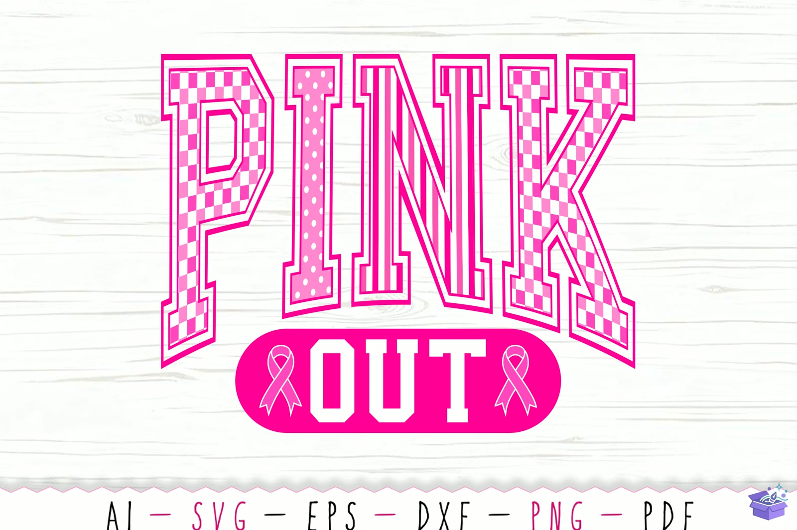 Pink Out SVG Breast Cancer Awareness PNG - DTF & Süblimasyon Baskı Tasarımı (SVG, DXF, EPS, PNG) - detaylı önizleme 3