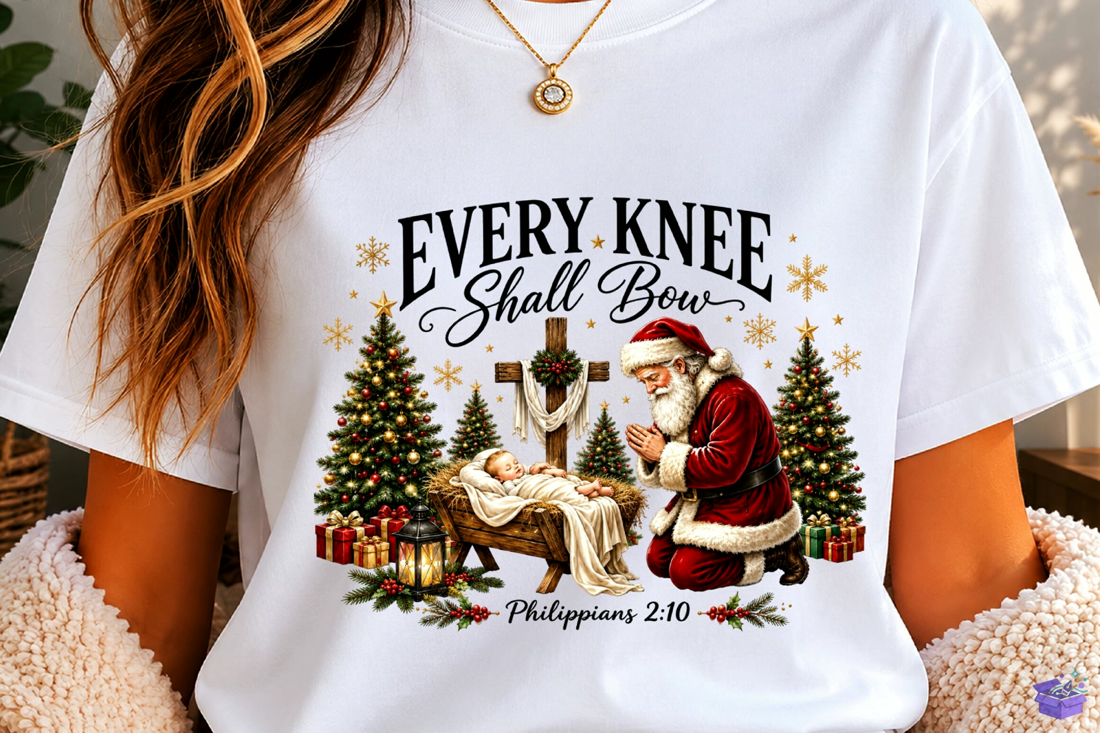 Santa Yılbaşı Jesus Christian PNG - DTF & Süblimasyon Baskı Tasarımı (SVG, DXF, EPS, PNG) - detaylı önizleme 2