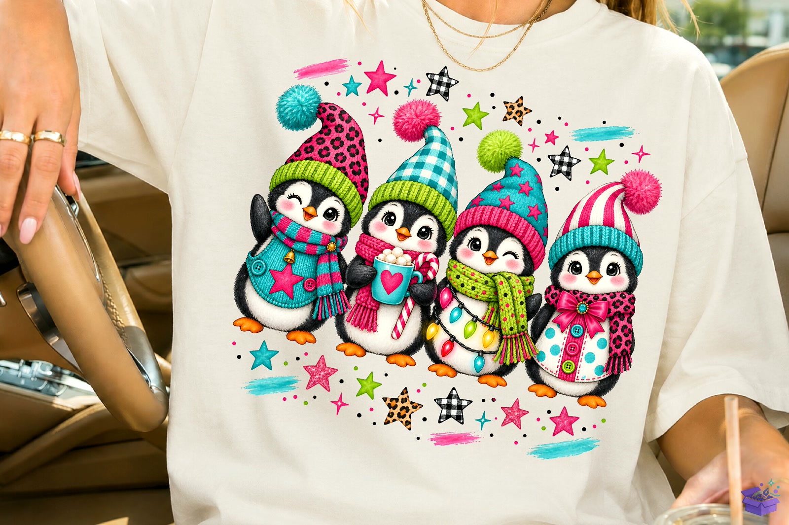 Yılbaşı Penguins PNG Süblimasyon Baskı - DTF & Süblimasyon Baskı Tasarımı (SVG, DXF, EPS, PNG) - detaylı önizleme 2