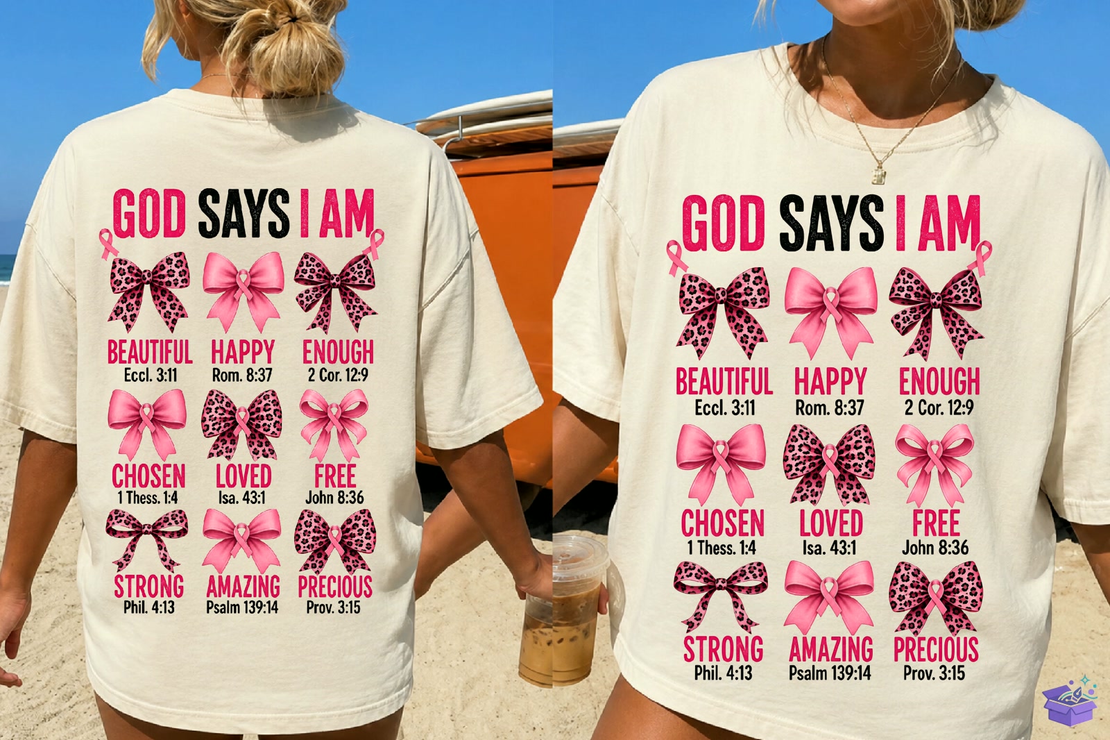 Christian Breast Cancer God Says PNG - DTF & Süblimasyon Baskı Tasarımı (SVG, DXF, EPS, PNG) - detaylı önizleme 3