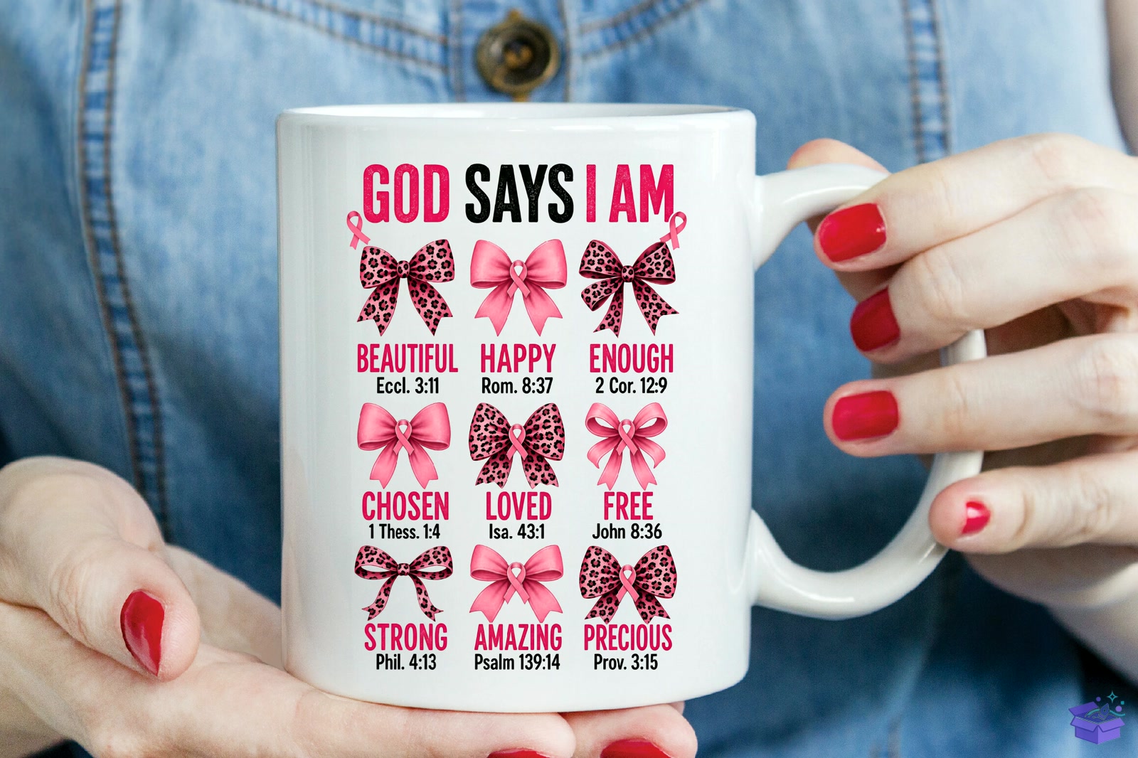 Christian Breast Cancer God Says PNG - DTF & Süblimasyon Baskı Tasarımı (SVG, DXF, EPS, PNG) - detaylı önizleme 5