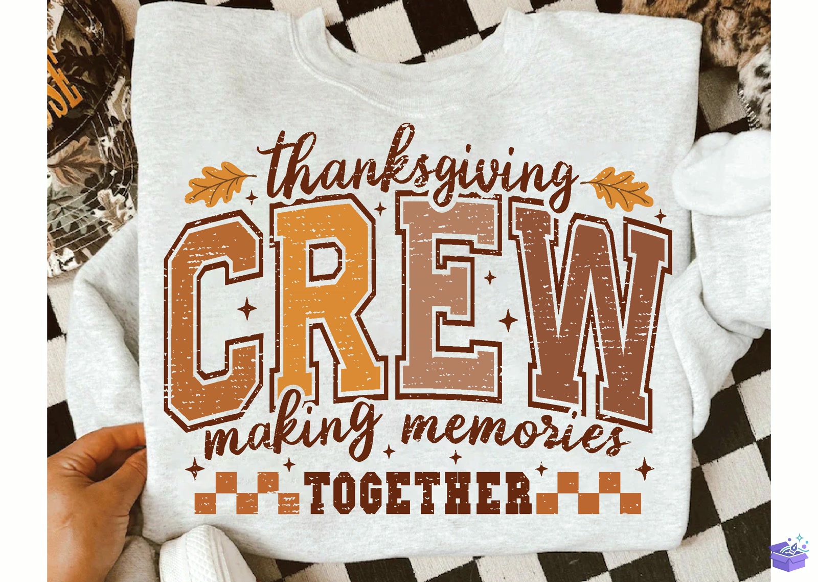 Thanksgiving Crew PNG Thanksgiving Quote - DTF & Süblimasyon Baskı Tasarımı (SVG, DXF, EPS, PNG) - detaylı önizleme 2