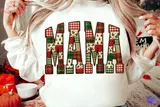 Pötikare Yama Desenli "Christmas Mama" Tasarımı - DTF & Süblimasyon Baskı Tasarımı (PNG) - detaylı önizleme 2