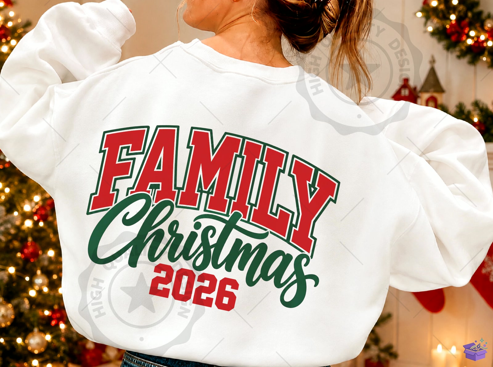 Vintage Family Yılbaşı 2026 PNG - DTF & Süblimasyon Baskı Tasarımı (SVG, DXF, EPS, PNG) - detaylı önizleme 3