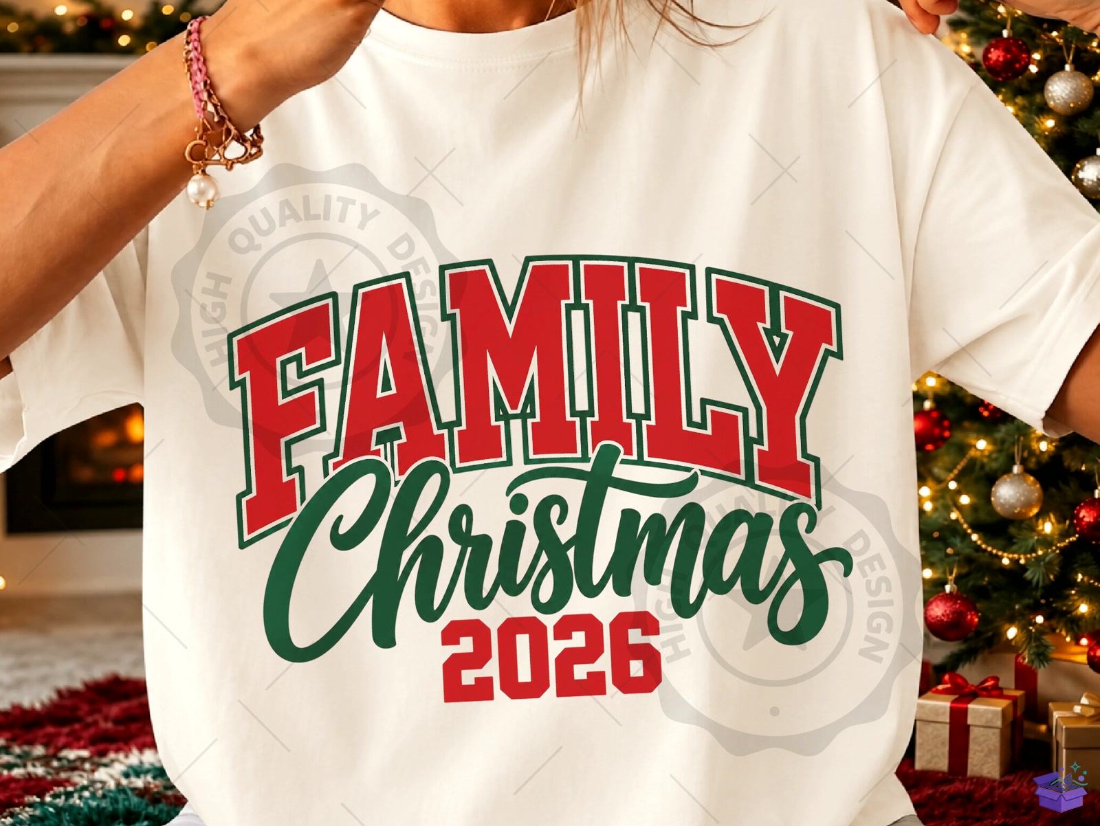 Vintage Family Yılbaşı 2026 PNG - DTF & Süblimasyon Baskı Tasarımı (SVG, DXF, EPS, PNG) - detaylı önizleme 5