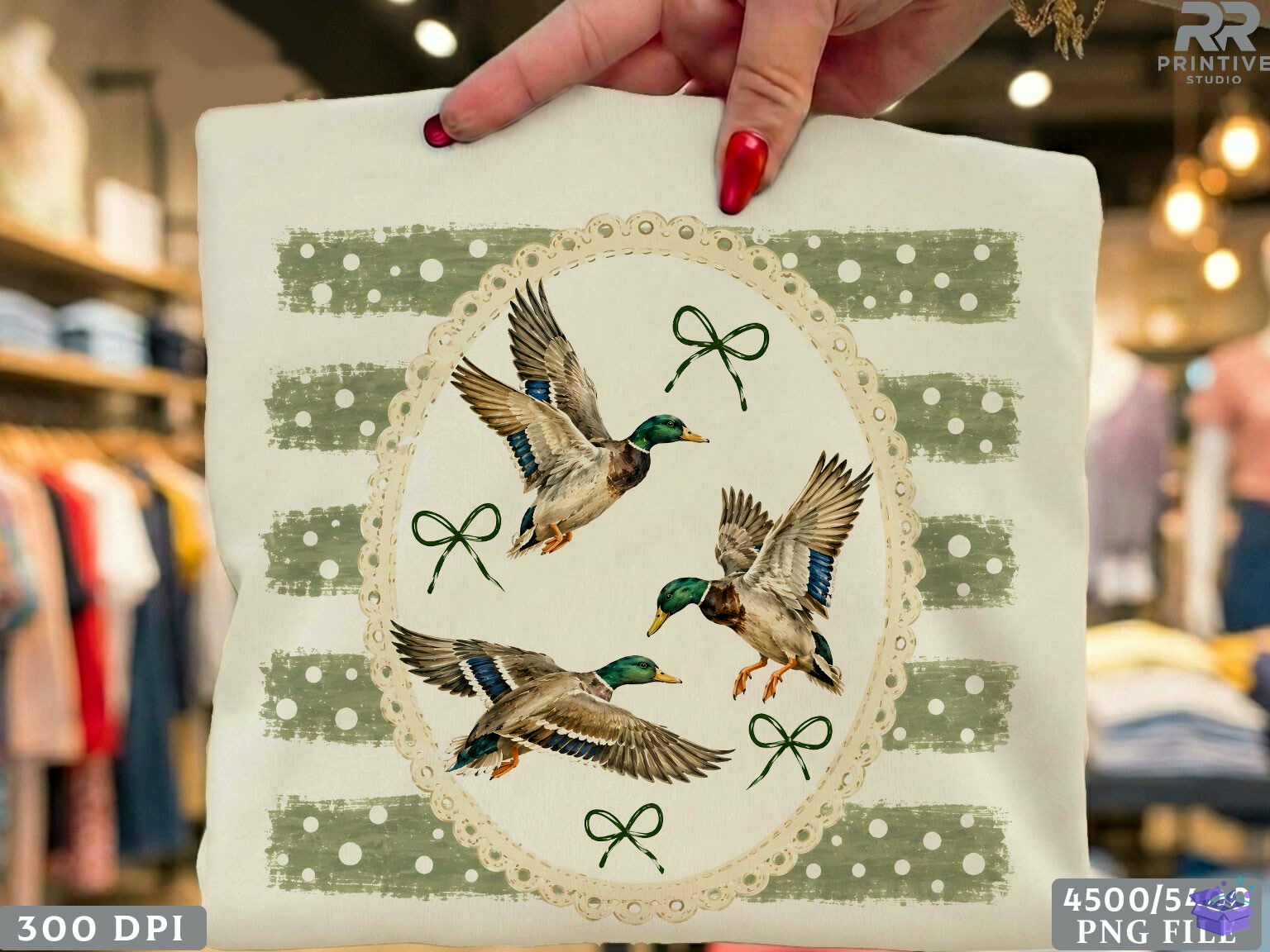 Preppy Trendy Mallard Duck Wreath PNG - DTF & Süblimasyon Baskı Tasarımı (SVG, DXF, EPS, PNG) - DTF Baskı Tasarımları İndir (DXF, SVG, EPS)