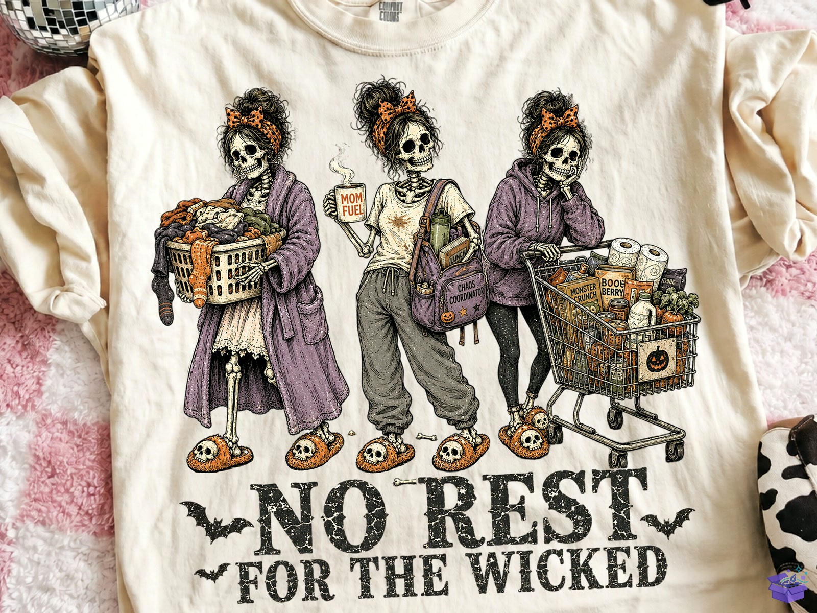 Funny Skeleton Mom Cadılar Bayramı Shirt - DTF & Süblimasyon Baskı Tasarımı (SVG, DXF, EPS, PNG) - detaylı önizleme 2
