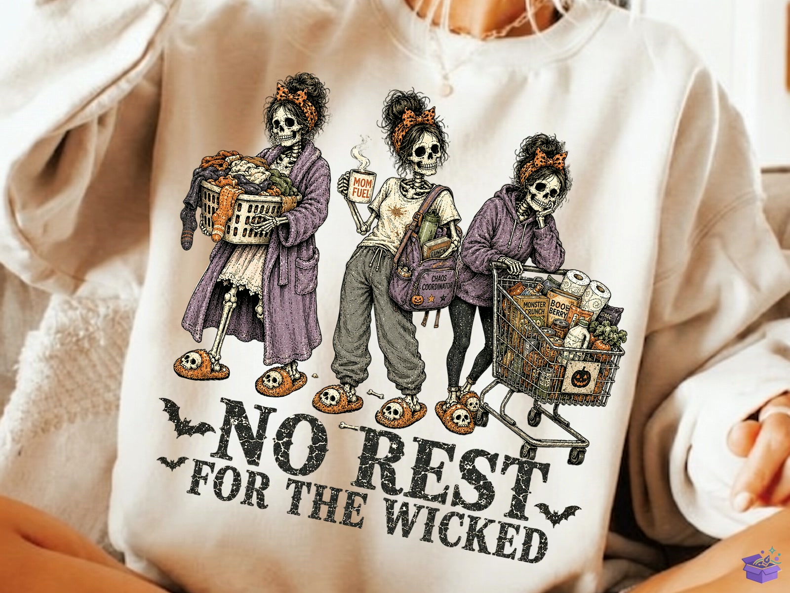 Funny Skeleton Mom Cadılar Bayramı Shirt - DTF & Süblimasyon Baskı Tasarımı (SVG, DXF, EPS, PNG) - detaylı önizleme 4